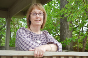 Marni Ardrey poses in the gazebo at BCFR