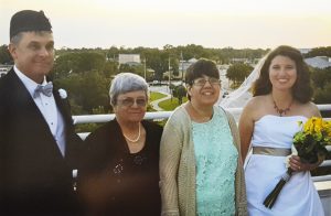 photo of mary and her family at her brother's wedding