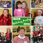 Collage of photos from the 2016 holiday party