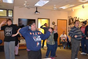 Group of people dancing.