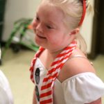 Olive in snowman costume gets ready to perform
