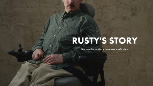 photo of rusty in his wheelchair