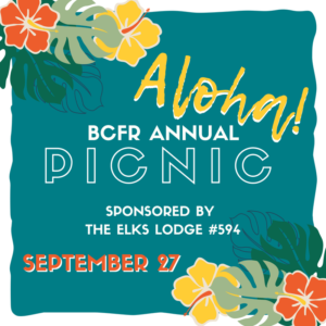 Hawaiian-inspired graphic for BCFR annual picnic