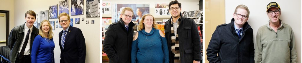 Senator Caleb Rowden posing with (from left): Jim and Heather Koch, Big Lots Superstar Clerk Teaghan, BCFR Community Specialist Manny Ortega, and BCFR invidual served, Ricky.